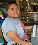 Chenille Cushion- Traditional Motif- Black and Beige Square
