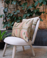 Brocade Stripe Cushion – Hemp/Coral