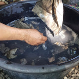 Sativa Tie-dye napkins-Taupe/Ebony <BR> SET OF 4