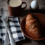 Vedic Napkin - Natural/Black small check set of 4