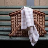 Vedic Napkin - Natural/Beige small check set of 4