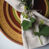 Vedic Napkin - Natural/Beige big check set of 4