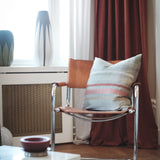 Brocade Stripe Cushion – Hemp/Brick