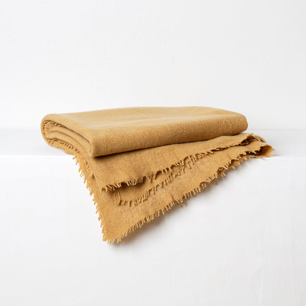 Cashmere/Wool Throw- Dijon