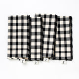 Vedic Napkin - Natural/Black small check set of 4