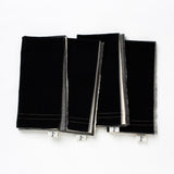 Vedic Napkin - Natural/Black big check set of 4