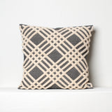 Chenille tufted pillow in grey and beige 60cm x 60cm 24in x 24in