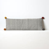 Rips Sofa Lumbar Cushion – Beige w Ochre PomPoms