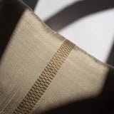 Brocade Stripe Cushion – Hemp/Coral