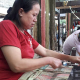 Kinship-Collection- Home-Decor-Stockholm- Brocade-Stripe-Cushion-Hemp-Artisan-making-handwoven-cushions