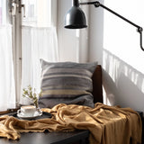 Brocade Stripe- Midnight Cushion and Cashmere Throw Set