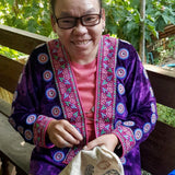 Hmong Cross-stitch Cushion- Natural