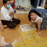 Small Hmong Cross-stitch Cushion- Mustard