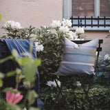 Brocade Stripe Cushion – Midnight Blue