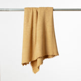 Cashmere and wool throw blanket in the color Dijon yellow 127cm x 203cm