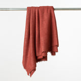 Cashmere and wool throw blanket in the color Tandoori red 127cm x 203cm