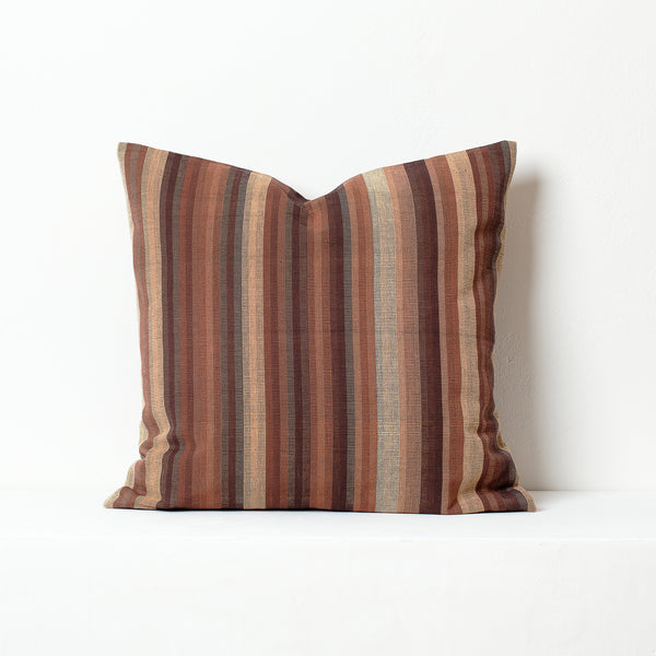 LIMITED EDITION Rips Cushion – Brown/Blush Stripes