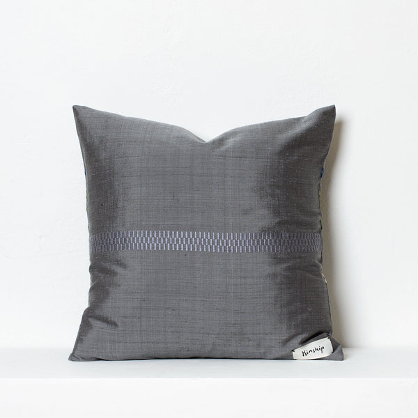 Brocade Stripe Cushion – Midnight Blue