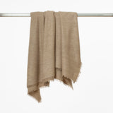 Cashmere and wool throw blanket in the color Terre dark beige 127cm x 203cm