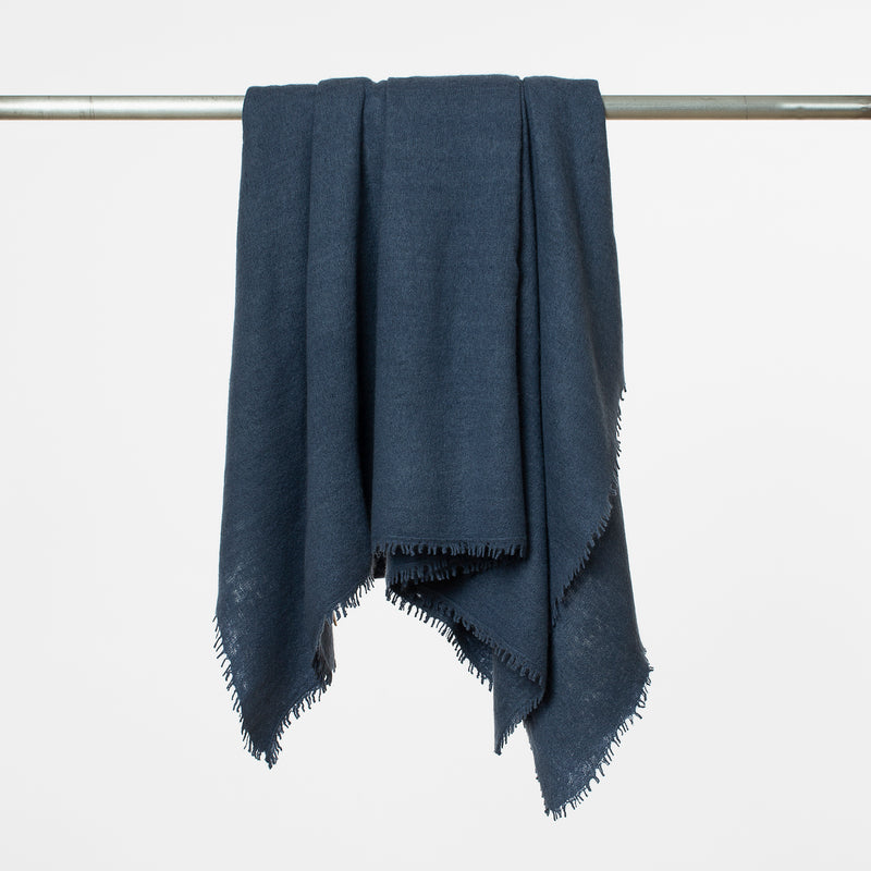 Cashmere/Wool Throw- Denim Blue