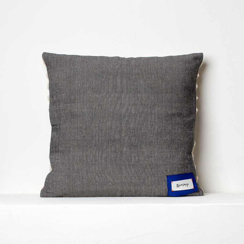 Chenille Cushion- Grey and Beige