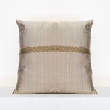 Brocade Stripe Cushion – Hemp/Coral