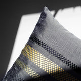Brocade Stripe Cushion – Midnight Grey