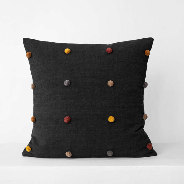 Large PomPom Cushion – Dark Grey